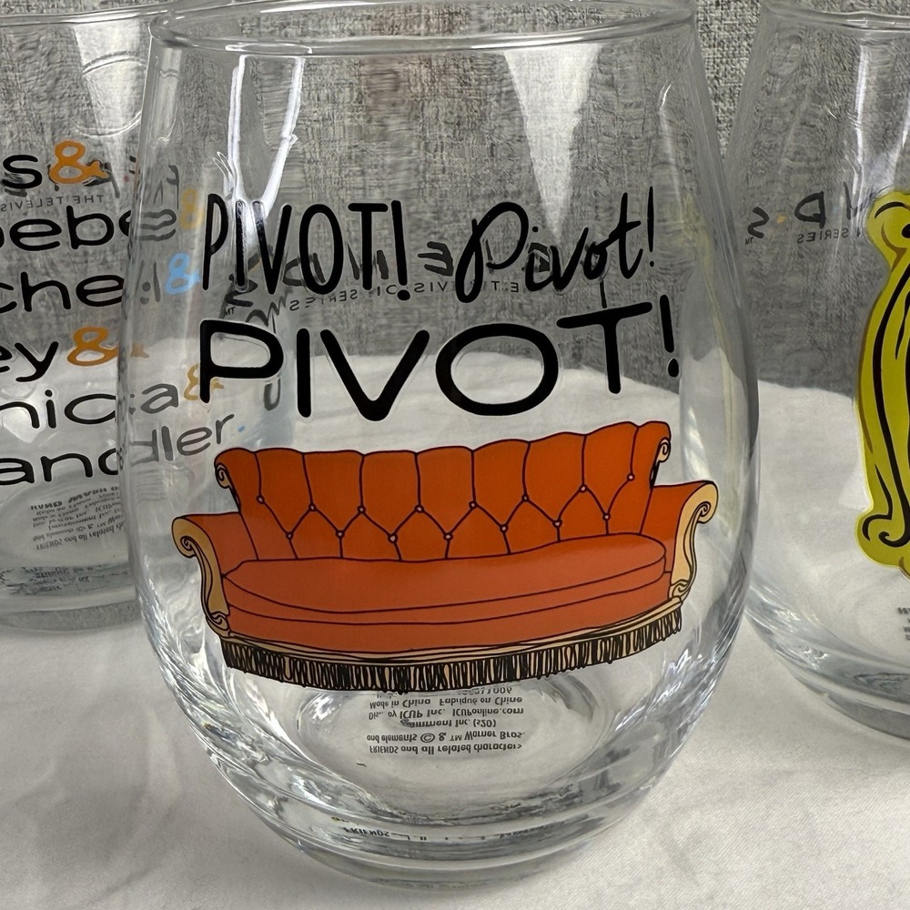 Set‎ of 5 Friends TV Show Stemless Wine Glasses - Picture 5 of 9